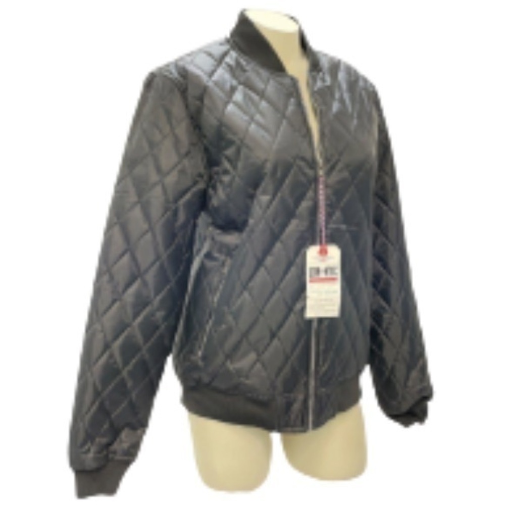 LON-NYC Across the Pond black quilted bomber jacket NWT size M